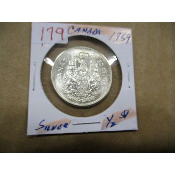 1959 CANADA SILVER HALF DOLLAR