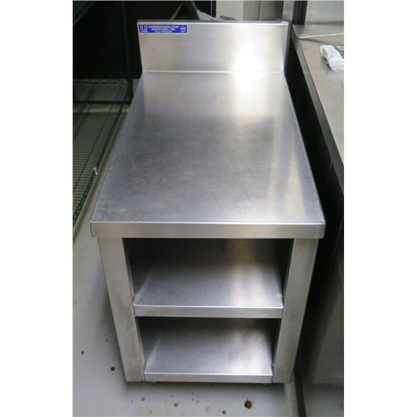 Lambertson Industries Utility Table w/ Undershelf & Backsplash 30" x 18" x 30"H