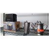 Image 1 : Toastmaster 2-Slice Toaster, 3 Metal Teapots & 1 Pitcher