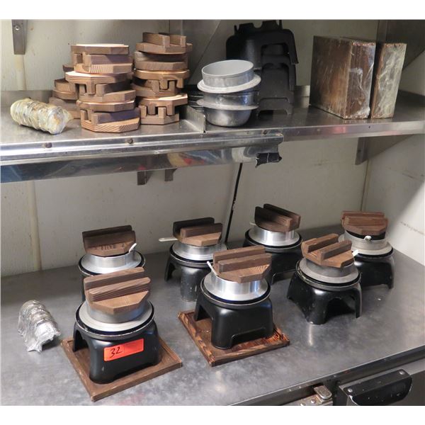 Multiple Japanese Shoten Rice Pots w/ Wooden Lids (shelves not included)