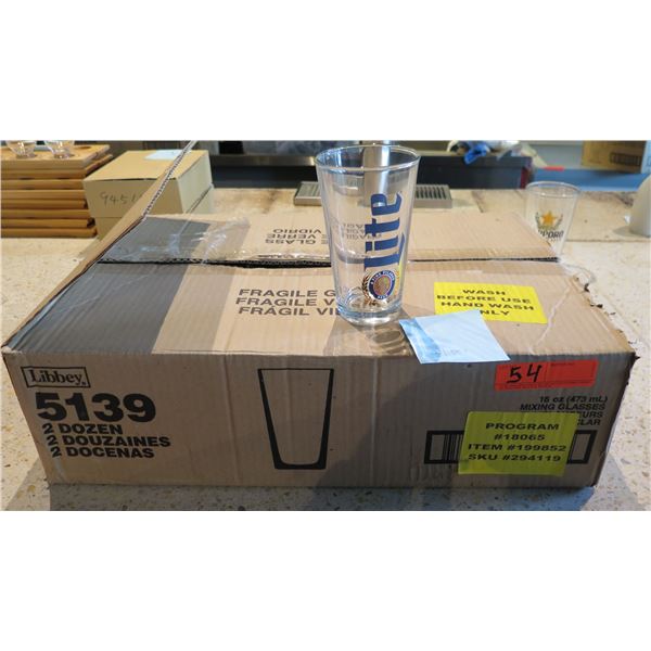 Box (24) Libbey 5139 Lite Pilsner Beer Glasses
