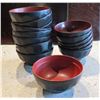 Image 1 : Qty Approx. 50 Footed Black Ramen Bowls w/ Red Center