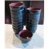 Image 1 : Qty Approx. 36 Footed Black Ramen Bowls w/ Red Center