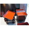 Image 2 : Qty Approx. 36 Black Lacquer Square Bowls w/ Red Center