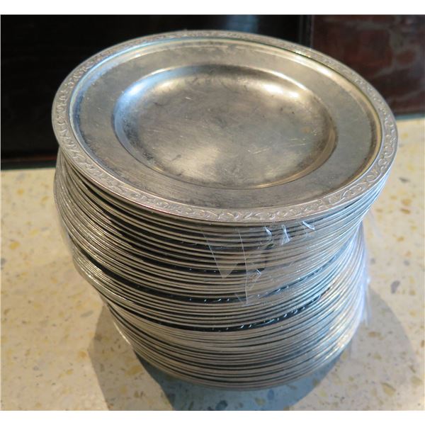 Qty Approx. 53 Round Metal Plates 7" dia