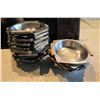 Image 1 : Qty Approx. 28 Round Metal Bowls w/ Wood Handles 7" dia