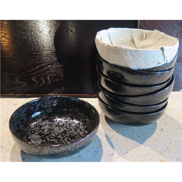Qty Approx. 18 Black Glazed Ceramic Bowls, 7" Dia