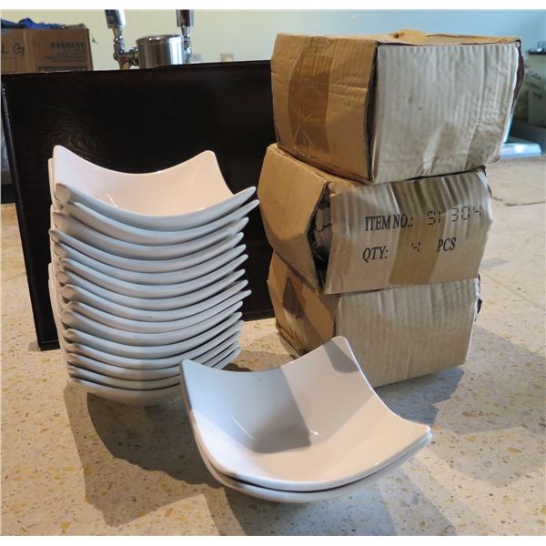 Qty Approx. 80 Curved Square Bowls 6"W