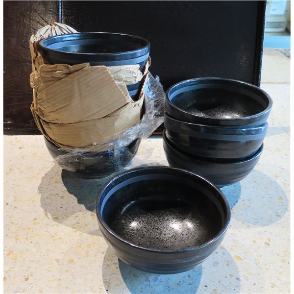 Qty Approx. 14 Black Ceramic Bowls, 6" Dia