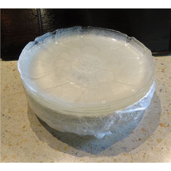 Qty Approx. 10 Clear Textured Glass Plates, 10.5" Dia