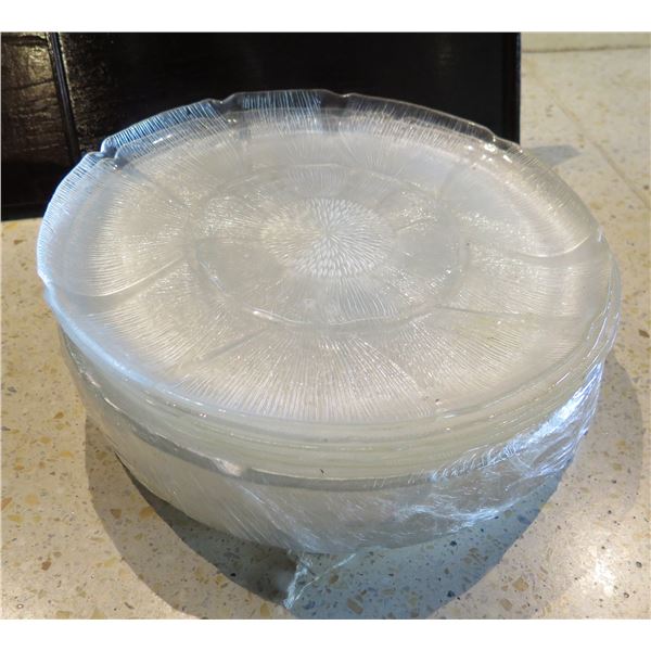 Qty Approx. 13 Clear Textured Glass Plates, 13" Dia
