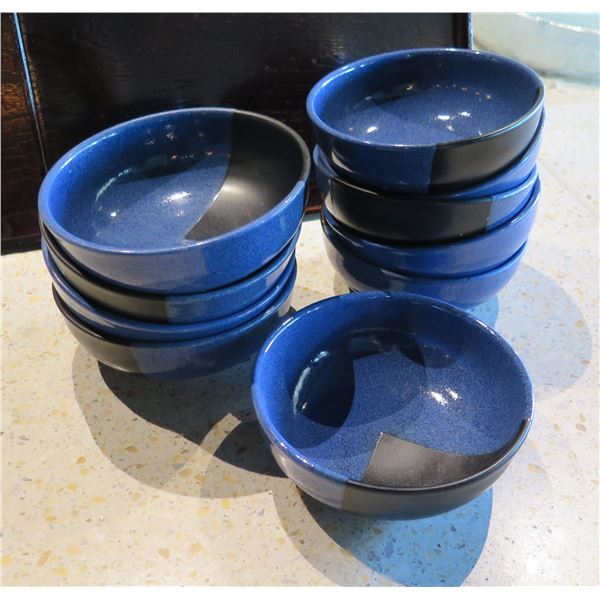 Qty Approx. 28 Blue Glazed Ceramic Bowls, 6.5" Dia