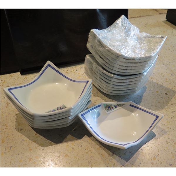 Qty Approx. 20 Curved Porcelain Bowls w/ Design, 6" W