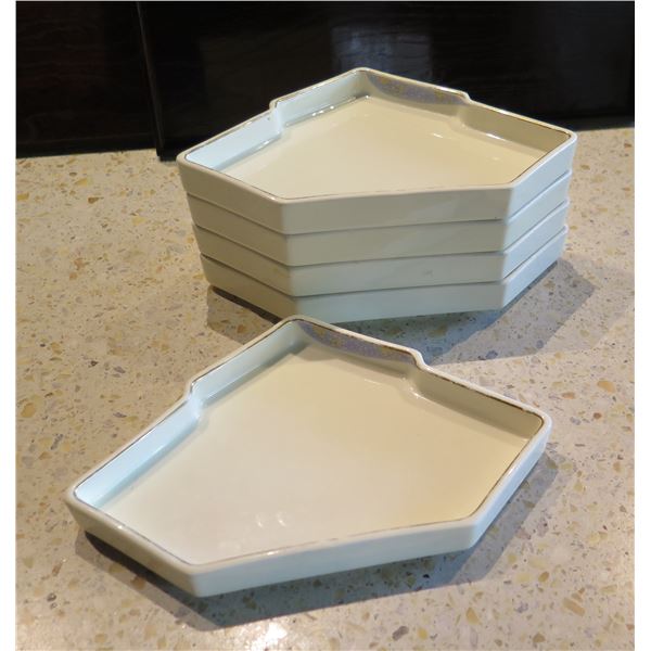 Qty Approx. 160 Geometric Porcelain Plates, 9" W