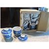 Image 1 : Qty Approx. 30 Footed Floral Rice Bowls w/ Covers, 3" Dia