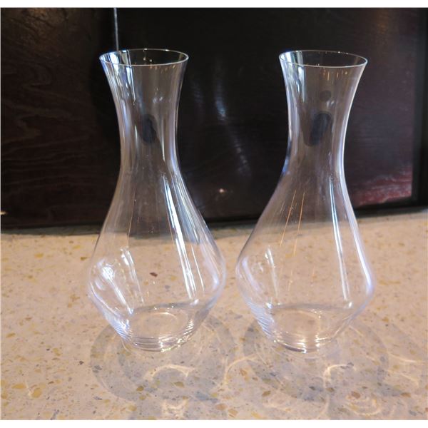 Qty 4 Clear Glass Wine Decanters 10"H