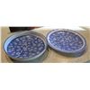 Image 1 : Qty 2 Serving Platters w/ Asian Design, 12" Dia