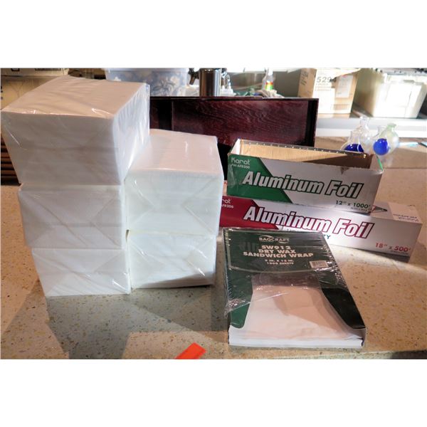 Multiple Bagcraft Dry Wax Sandwich Wrap, Rolls Aluminum Foil, etc