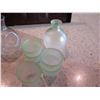 Image 3 : Qty 2  Clear Glass Wine Decanters w/ Chiller Chambers, Sake Bottle & Cups