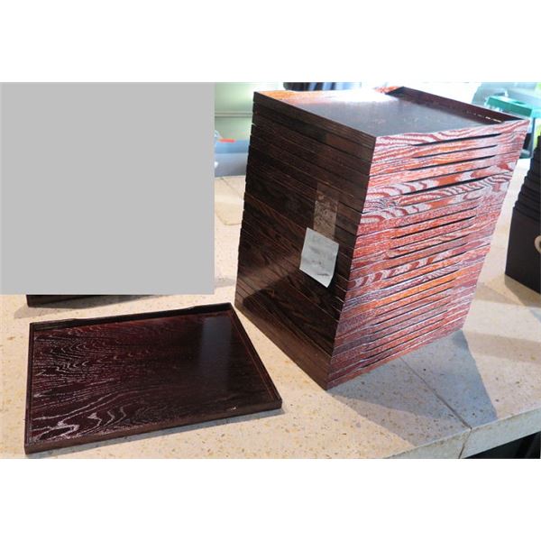 Qty Approx. 25 Rectangular Wooden Trays 15" x 11.5"