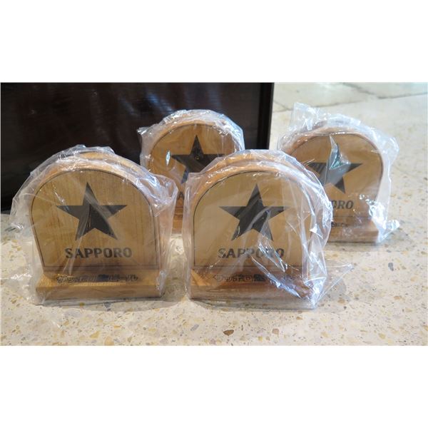 Qty Approx. 73 Small Sapporo Wooden Napkin Holders 4.5" W
