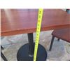 Image 8 : Wooden Table w/ Pedestal Base 30" x 24" x 30" & 2 Matching Chairs