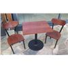 Image 1 : Wooden Table w/ Pedestal Base 30" x 24" x 30" & 2 Matching Chairs