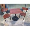 Image 2 : Wooden Table w/ Pedestal Base 30" x 24" x 30" & 2 Matching Chairs