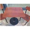Image 3 : Wooden Table w/ Pedestal Base 30" x 24" x 30" & 2 Matching Chairs