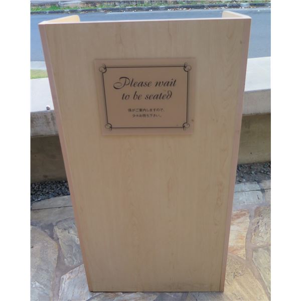 Please Wait to be Seated Hostess Podium w/ Undershelves 24" x 16" x 46"H