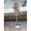 Image 2 : Qty 3 Metal Ice Chilling Buckets & 1 Pedestal Stand (stand approx. 24" tall)