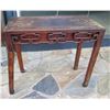 Image 1 : Wooden Carved Table w/ Drawer 38" x 18.5" x 35"H (leg is broken, has termite damage)