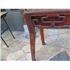 Image 3 : Wooden Carved Table w/ Drawer 38" x 18.5" x 35"H (leg is broken, has termite damage)
