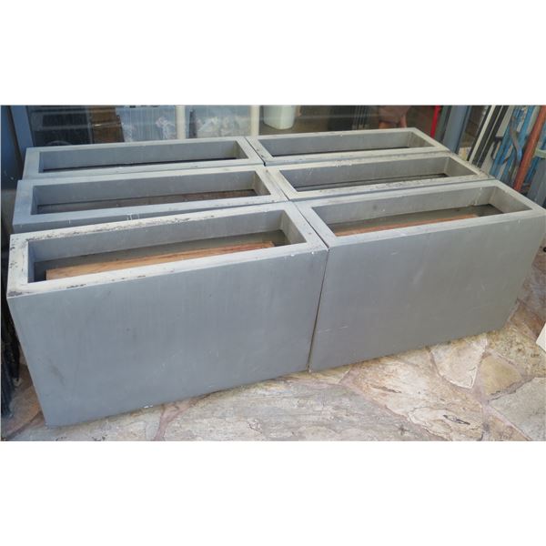 Qty 6 Lightweight Synthetic Planters 36" x 12" x 24"H