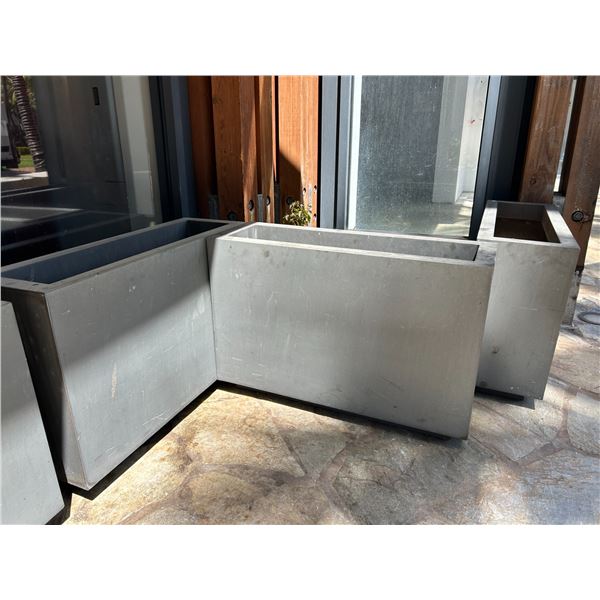 Qty 3 Lightweight Synthetic Planters 36" x 12" x 24"H