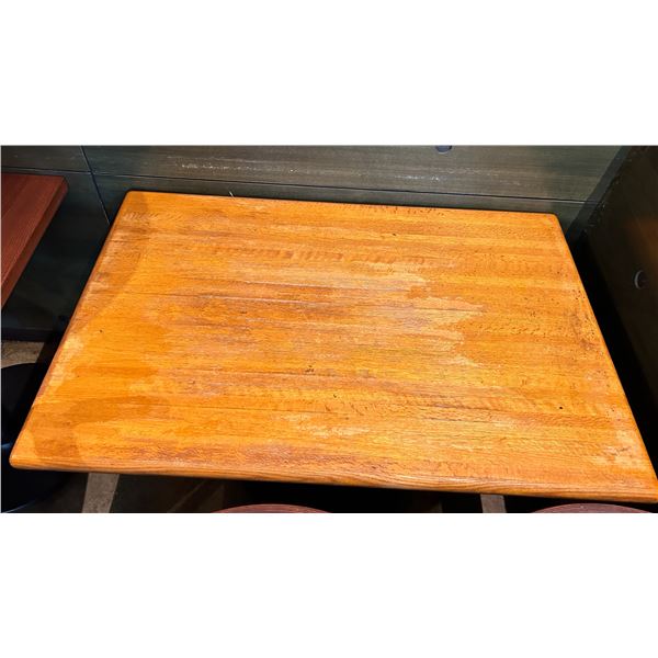 Rectangular Wooden Table on Metal Pedestal Base 45" x 30" x 29"H