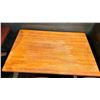 Image 1 : Rectangular Wooden Table on Metal Pedestal Base 45" x 30" x 29"H