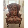 Image 1 : Floral Upholstered Wingback Chair
