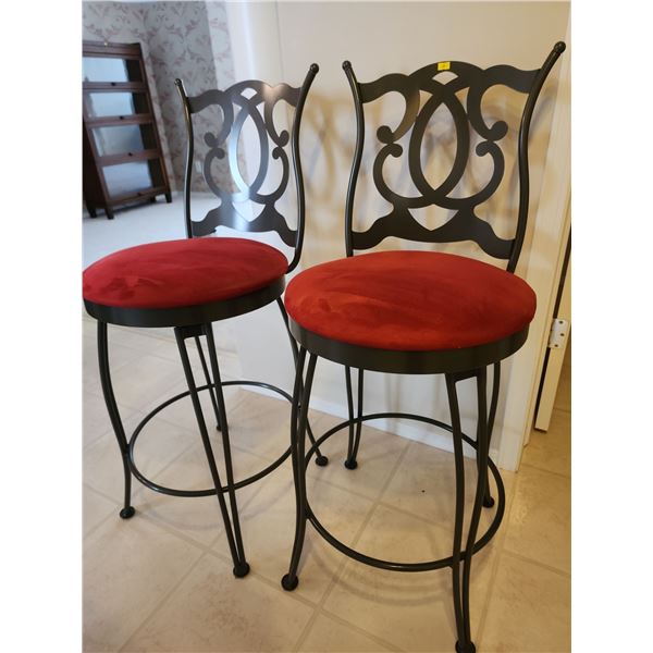 Red Velour Bar Stools
