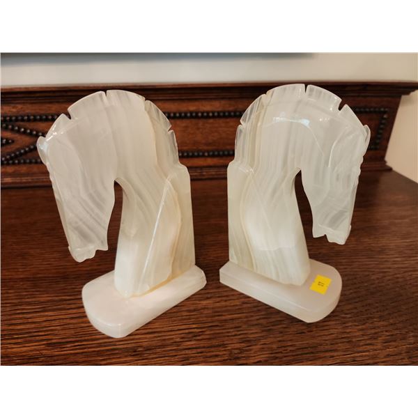 Soapstone Horse Book Ends