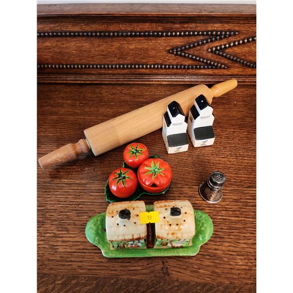 Salt and Pepper Shaker Collection with rolling pin