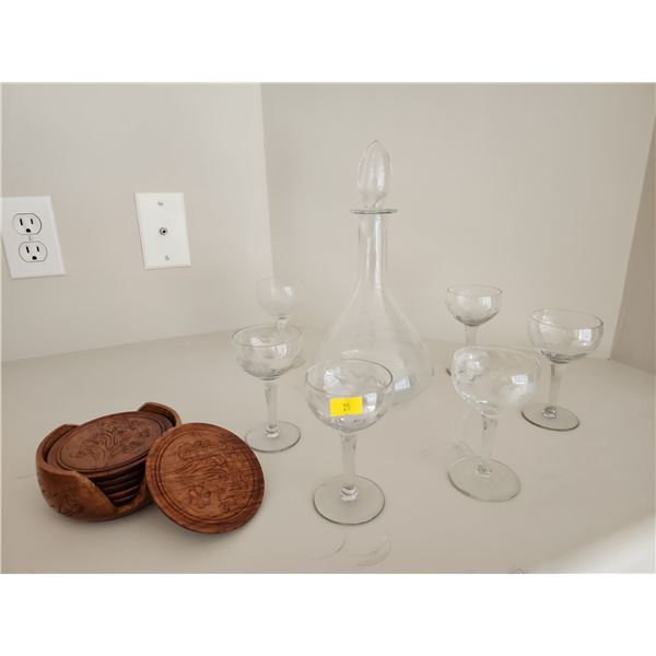Sherry Decanter and Glasses