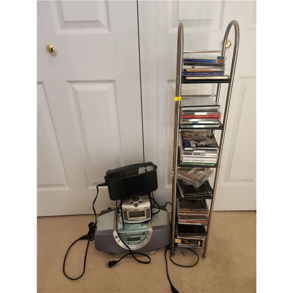 CDs with CD Players and Rack