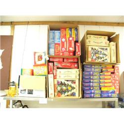 Large lot of antique style Christmas ornaments, new ornaments, 3 pieces of art glass and large lot o