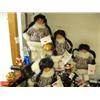 Image 2 : Shelf full of new Christmas tree ornaments, genuine porcelain native dolls, collector's spoons, glas