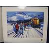 Image 8 : Fred Machetanz print signed and numbed 291/940 double matted and framed Hunters Dawn (244)