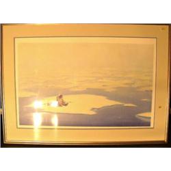 Fred  Machetanz 306/950 double matted and framed signed and numbered "End of the Hunt" (244)