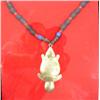 Image 2 : Hudson Bay stamped Fur Trade beaver effigy pendant touch mark JT old blue and red trade beads (3)
