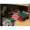 Image 6 : Bottom shelf of HP Office Jet printer, large lot of ornaments, Christmas tree fabric, new Christmas 