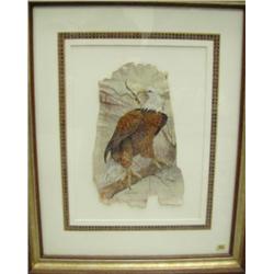 Original oil on birch bark by Stokesbury matted framed, 22"x18" retail value $700 (3)